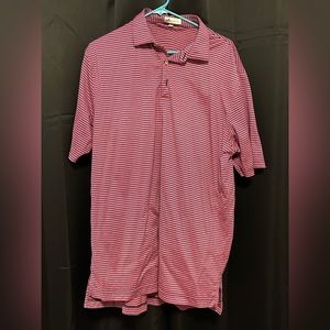 Peter Millar Polo Shirt Adult Large Black Pink Lightweight Golf Golfing Men